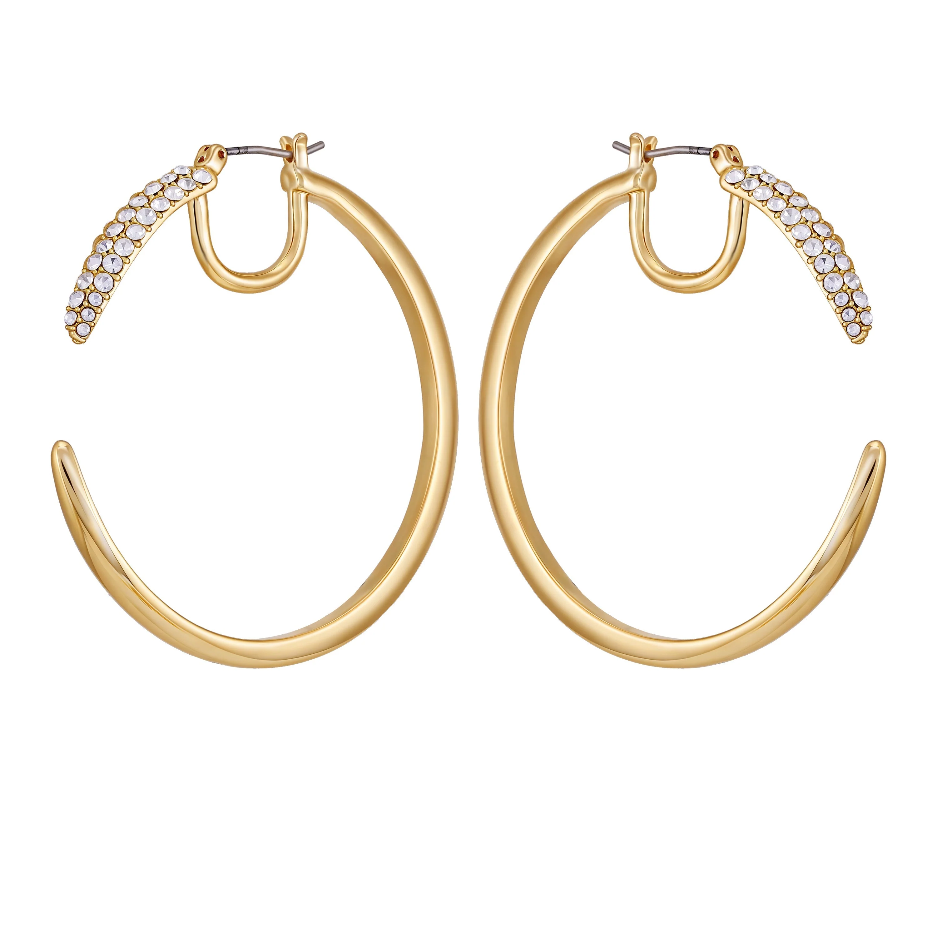 Crystal Pavé Large Hoop Earrings - Image 2