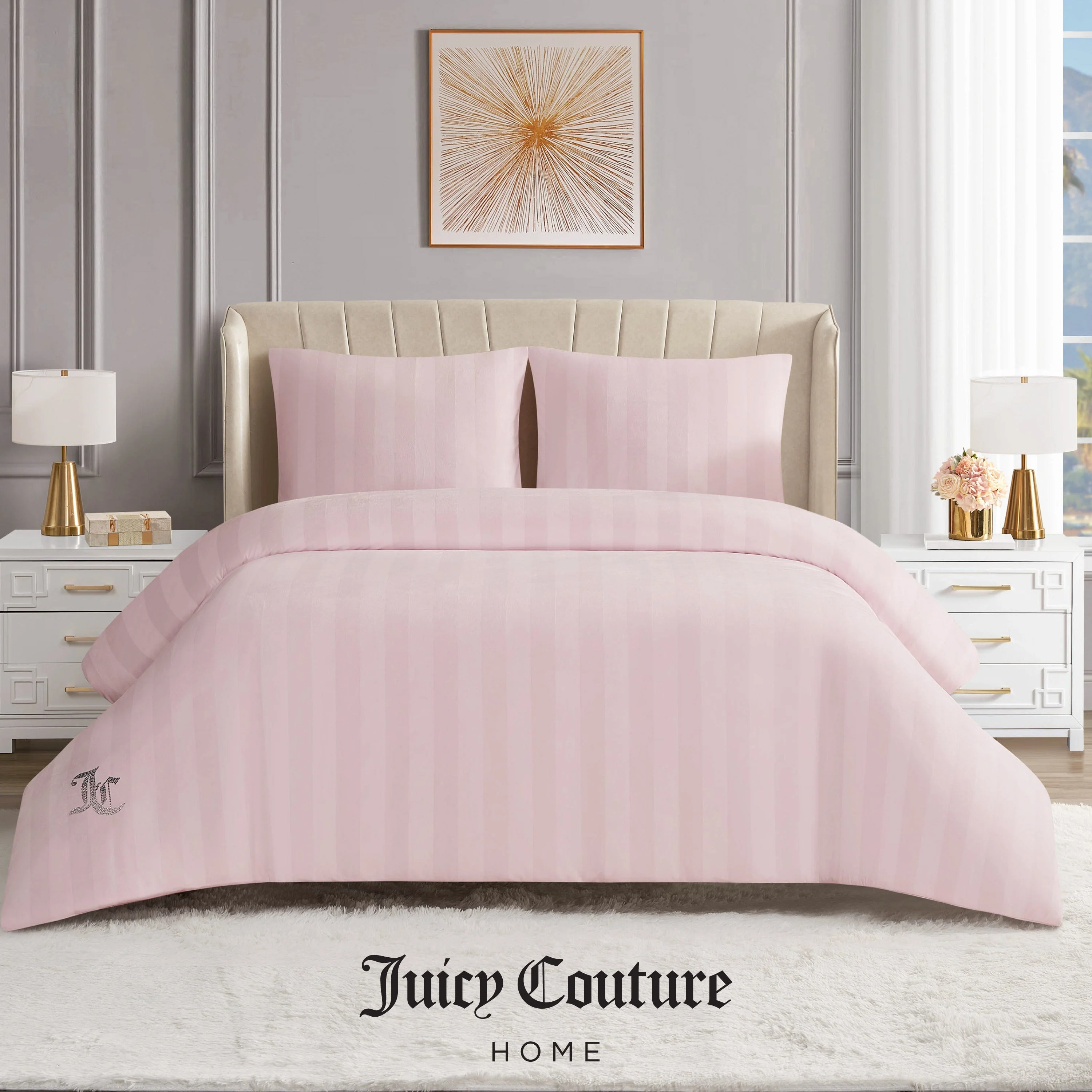 Jenny Velour Striped Jacquard Comforter Set - Image 5