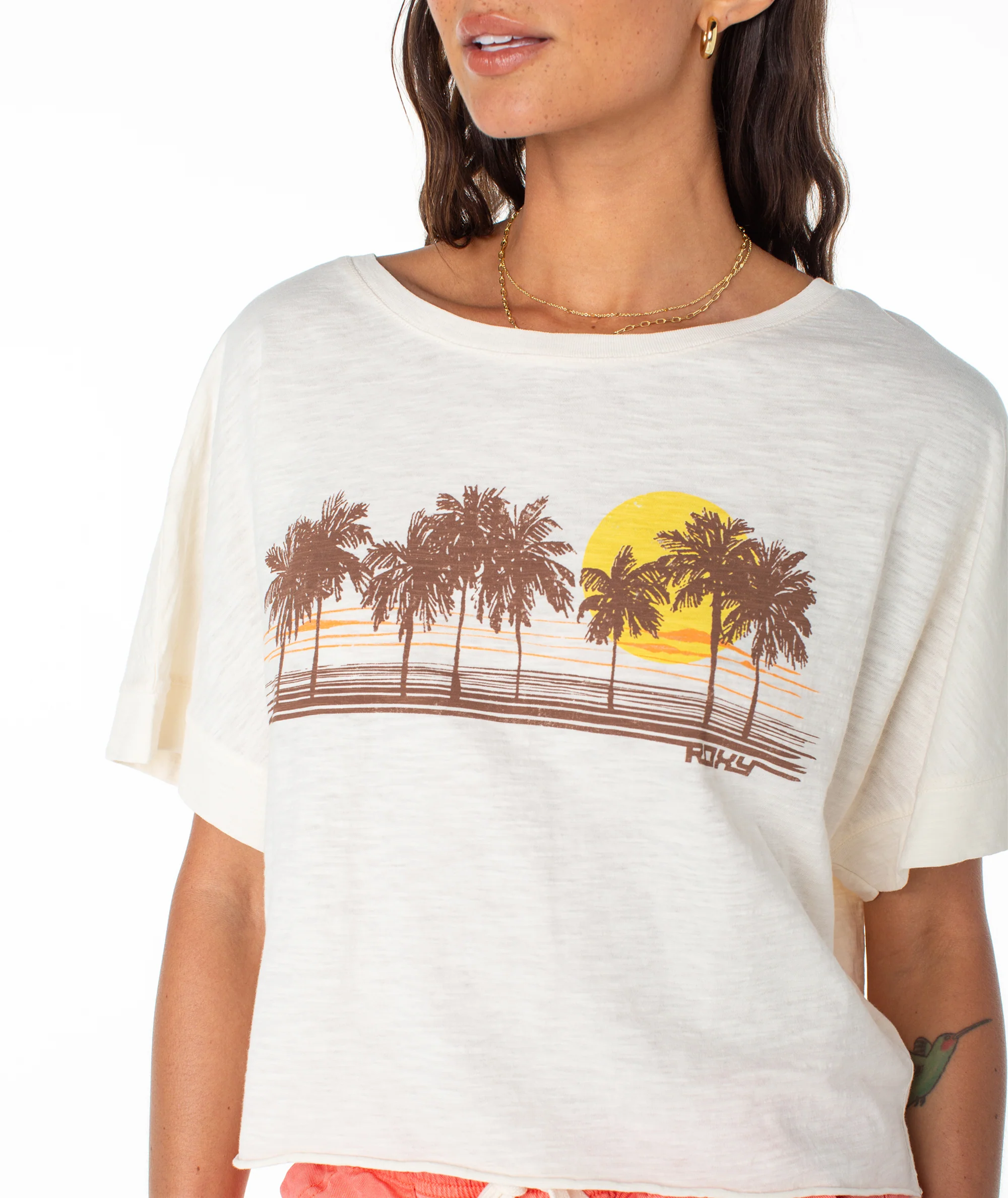 Palm Stripe Cropped Tee - Image 4