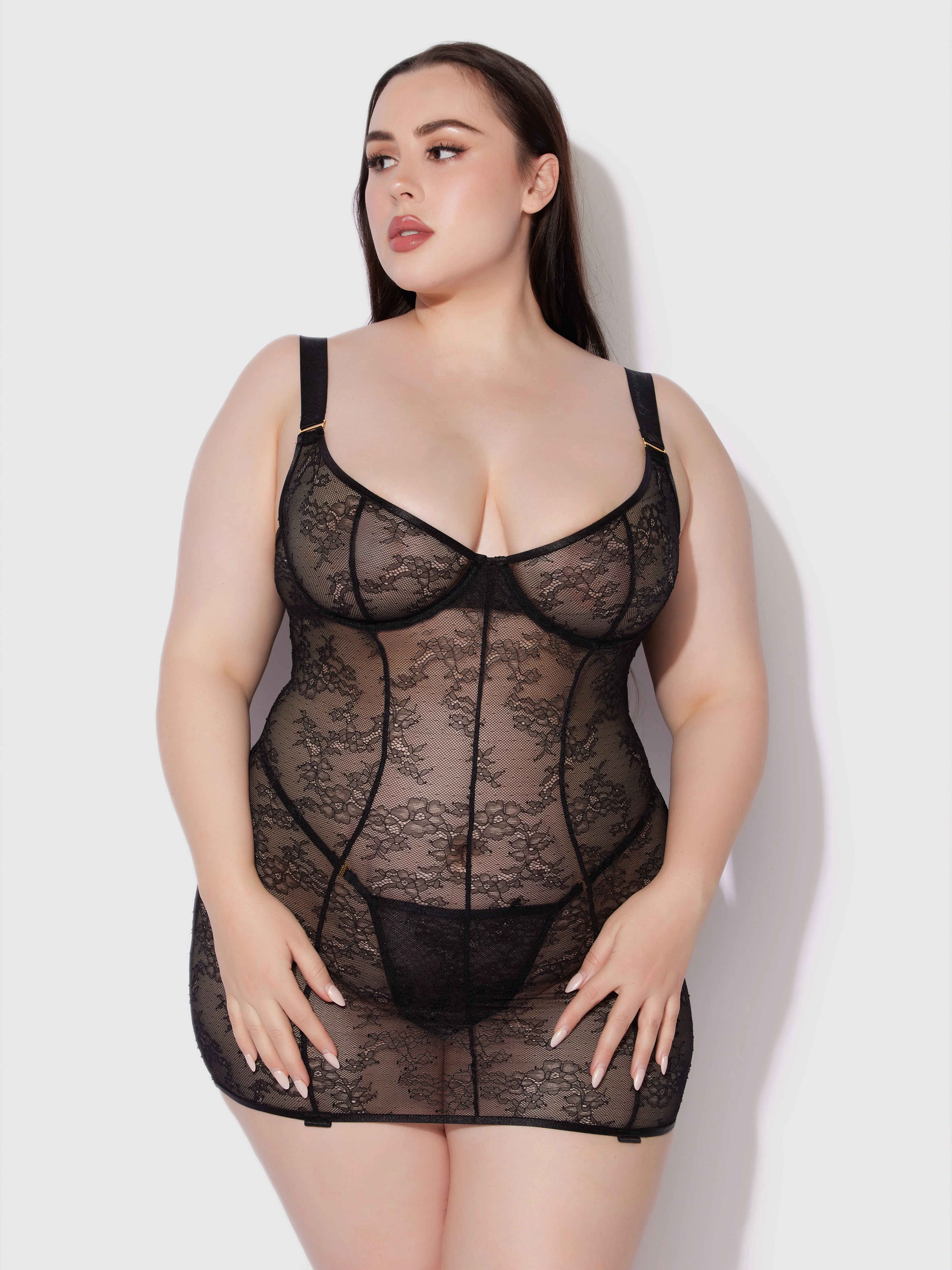 Pia Lace Unlined Underwire Chemise - Image 5
