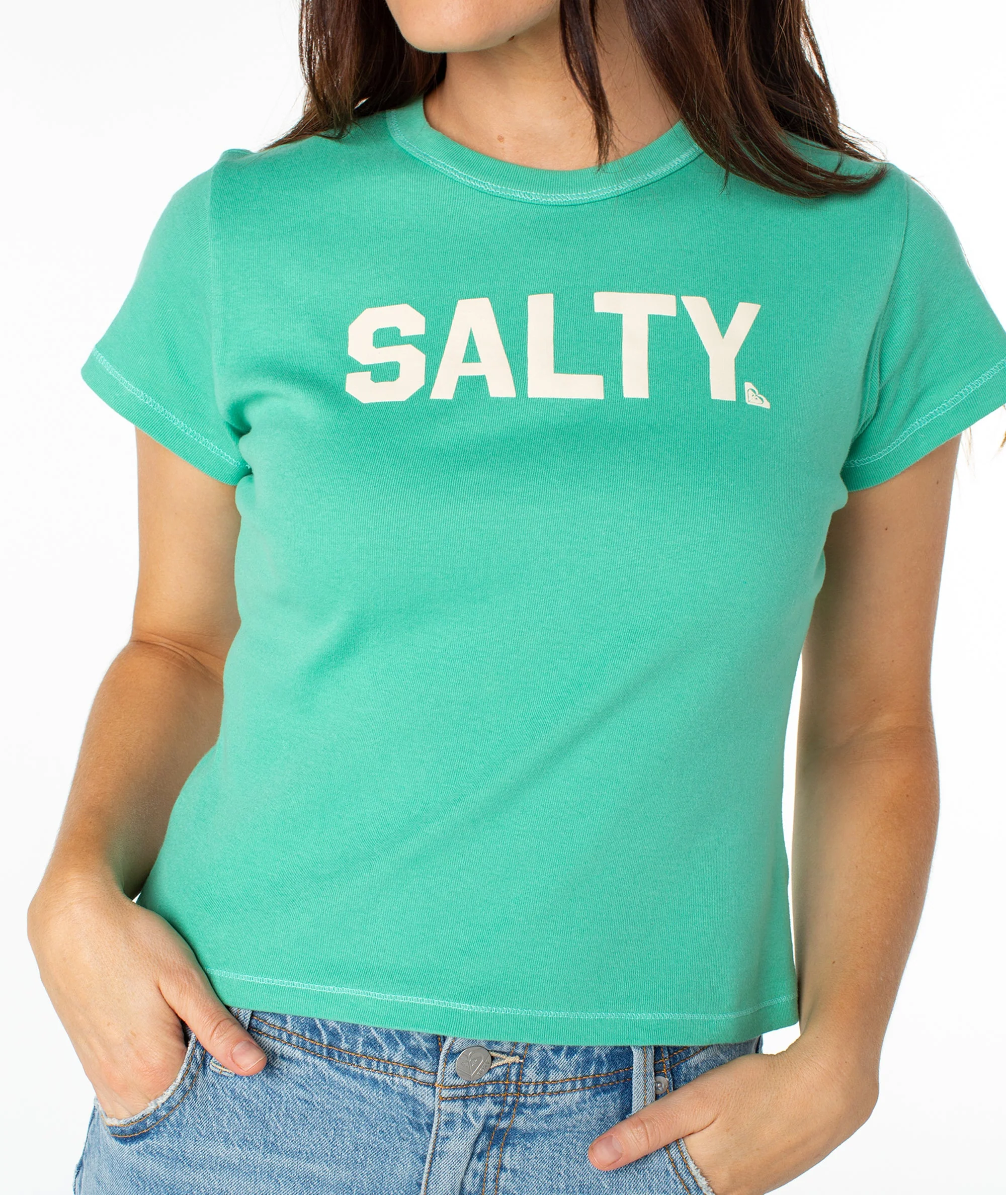 Salty College 90s Baby Tee - Image 5