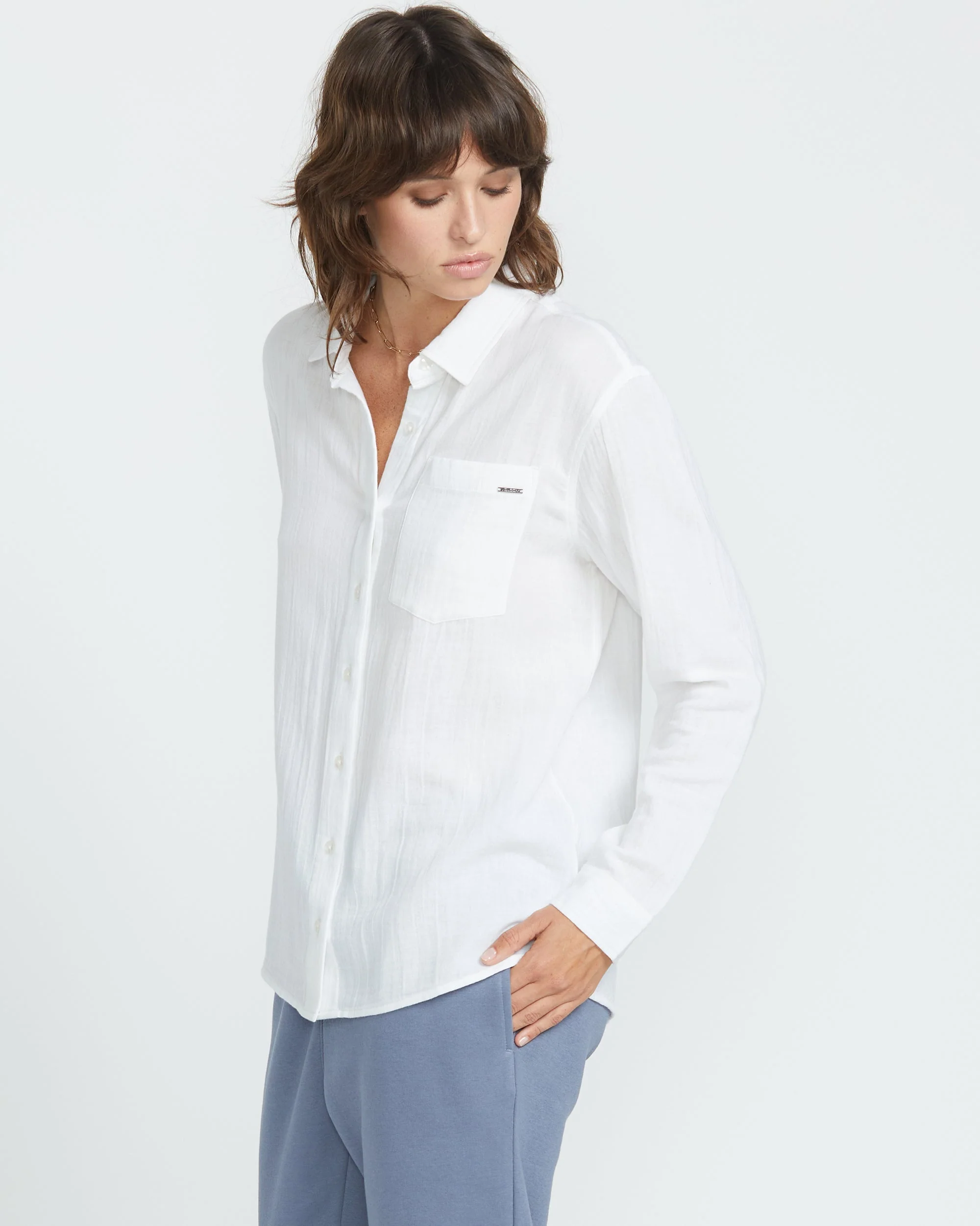Women's Lil Button Up Long Sleeve Shirt - Image 9