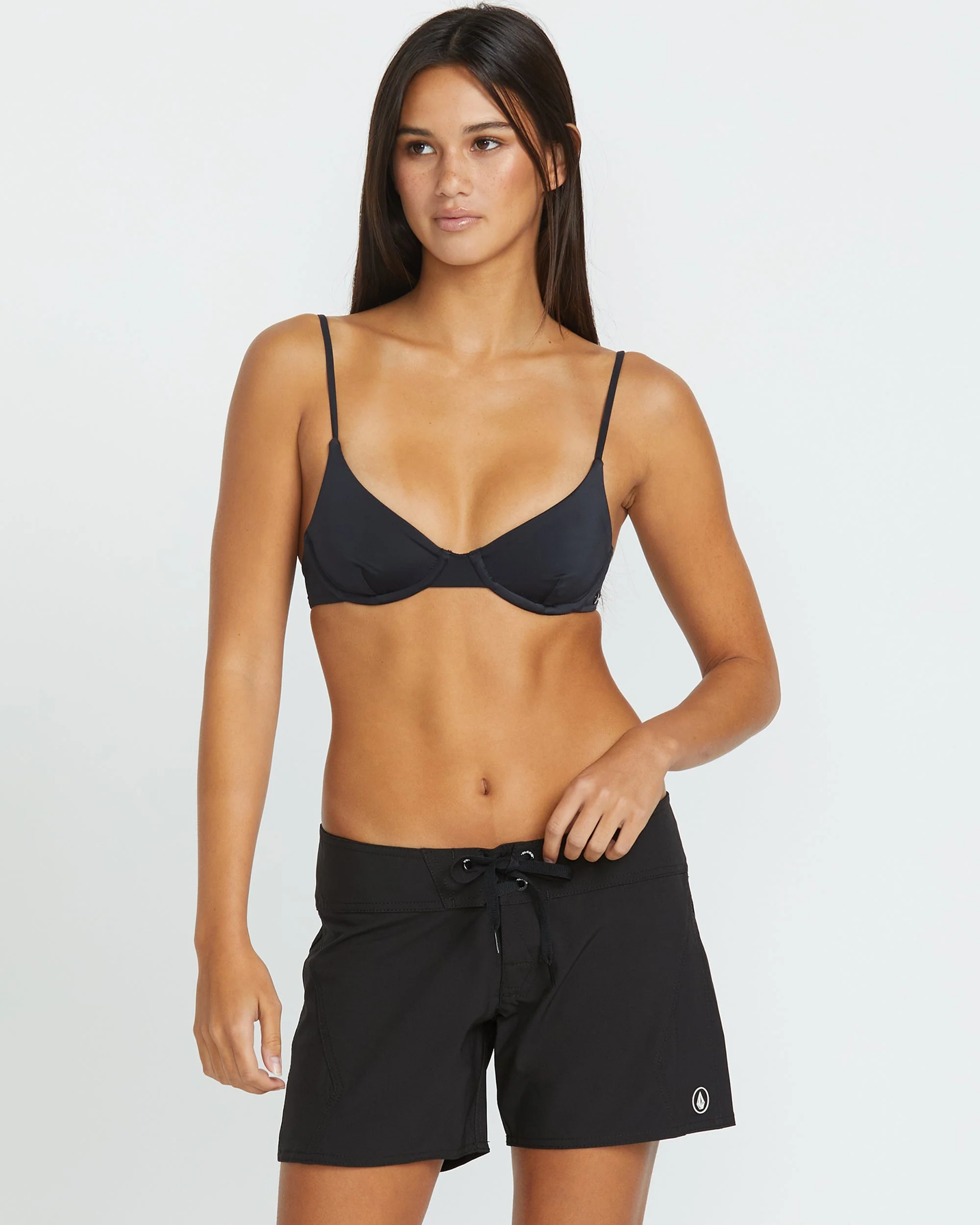 Women's Simply Solid Front-Tie Boardshorts